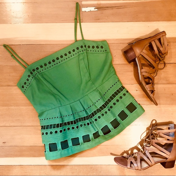 Anthropologie Tops - Anthropologie Eyelet Peplum Tank